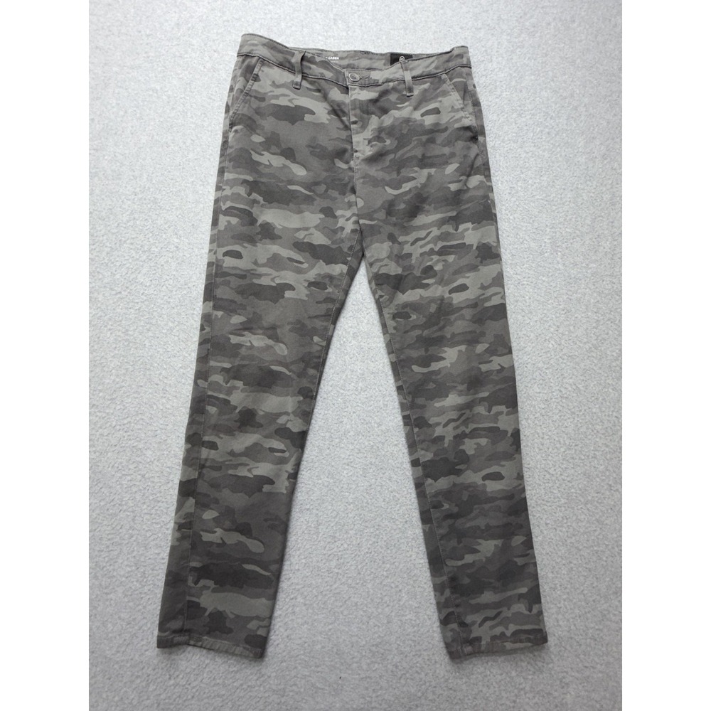 Adriano Goldschmied The Caden Pants Womens 27R Gray Camo Chino Slim Tapered